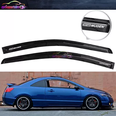 06-11 Honda Civic Coupe Window Visor Guard Shade Deflector With Silver Mugen • $31.93