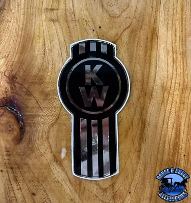 New Style Black/Chrome Kenworth Emblem Decal Replacement High Quality USA Made • $88.07