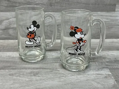 Mickey Minnie Mouse Glass Mug Rootbeer Beer Stein Vintage Walt Disney • $24.95