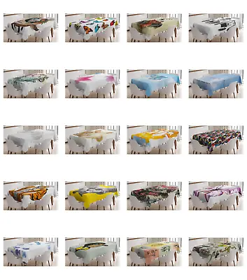 Ambesonne Animal Concept Tablecloth Table Cover For Dining Room Kitchen • £30.84