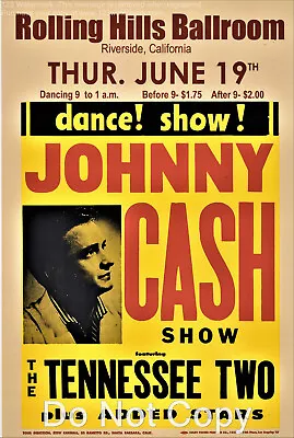 $6.99 • Buy Johnny Cash & The Tennessee Two Concert Poster Print 12 X18 