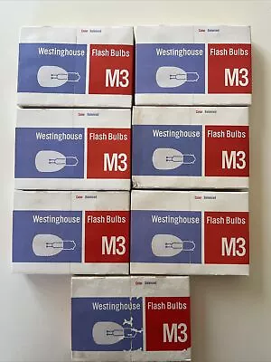 Vintage Lot Of 7 Westinghouse M3 Flash Bulbs 12 Bulbs Per Box (84) Total NOS • $24.99