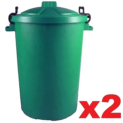 £39.99 • Buy 2 X GEEN 80/85L Litre Plasticdustbin Garden Rubbish Waste/ Feed /  Storage BIN