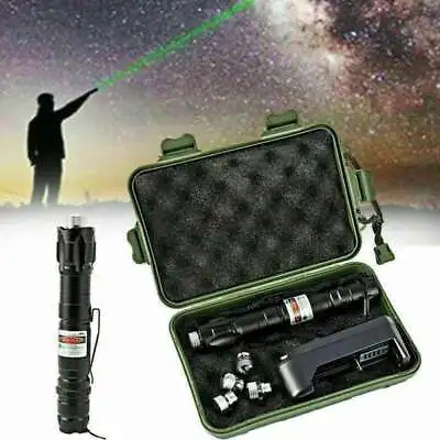 100Mile Laser Pointer Pen 532NM Green Rechargable Visible Beam Torch With Box • $33.39