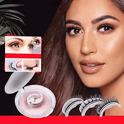 £4.73 • Buy Reusable Self-Adhesive Eyelashes Without Glue Natural Fluffy False Eyelashes'