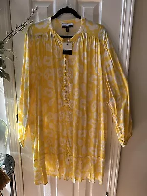 Eloquii Long Sleeve Shift Dress Womens Plus Size 22 Yellow Floral NWT • $24