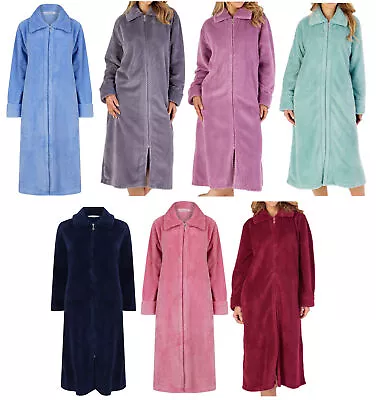 Dressing Gown Ladies Zip Up Luxury Waffle Fleece Slenderella Nightwear Bathrobe • £46.75