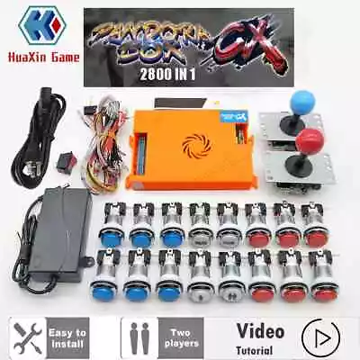 2 Player Pandora Box CX 2800 Kit Joystick LED Button DIY Arcade Machine Kit • $88