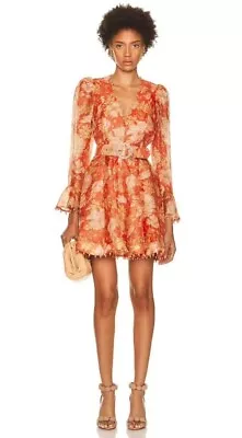 BNWT Zimmermann Amber Floral Kaleidoscope Mini Dress - Size 1 (RRP $1100) • $680