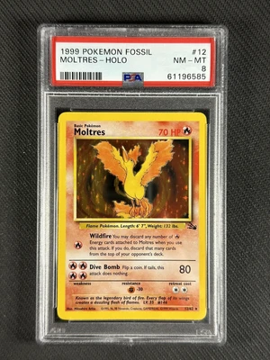 $26 • Buy Pokemon Card PSA 8 NM-MT Moltres 1999 Fossil Set Ultra Rare Holo WotC #12