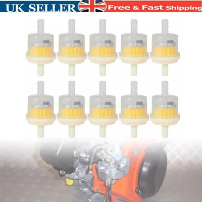 10x Universal Petrol Inline Fuel Filter Large Car For Lawn Mower Engine 6mm 8mm • £6.98
