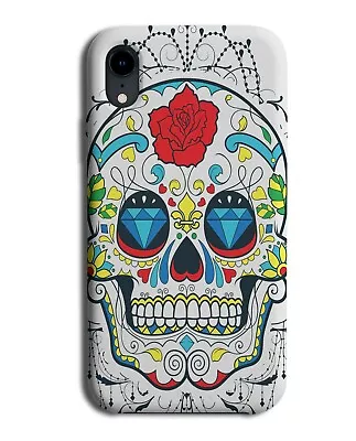 Mexican Traditional Sugar Skull Phone Case Cover Red Rose Floral Flowery E280  • £14.95