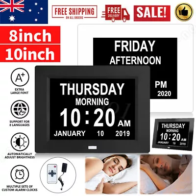 8-10  Digital Day Calendar Clock For Memory Loss Elderly Dementia Alzheimers AU • $17.99