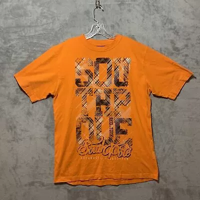 Vintage South Pole T Shirt Mens XL Orange Spell Out Y2K 90s Hip Hop Grunge • $14.25