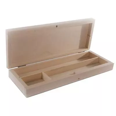 £10.95 • Buy Wooden 3 Sections Pencil Box Crayons Dividers Holder Gift Case| 22 X 8.5 X3.2 Cm