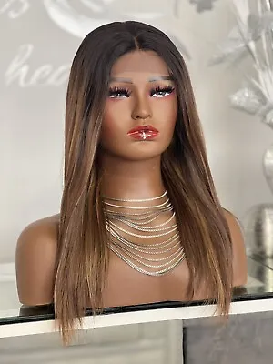 £13.63 • Buy Straight Wigs For Women & Men Lace Front Wig Glueless Heat Resistant Hair Ombré