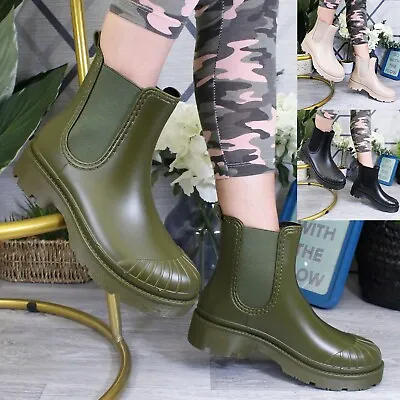 £21.95 • Buy Rubber Ankle Chelsea Rain Boots Ladies Winter Women Wellington Wellies Shoes New