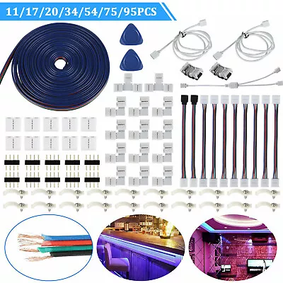 4-PIN Extension Connector Wire Cable Cord Kit For 3528/5050 RGB LED Strip Light • $13.48