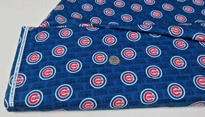 Cooperstown MLB CHICAGO CUBS LOGO Fabric BY THE YARD (14396) Super Wide Fabric! • $8.99