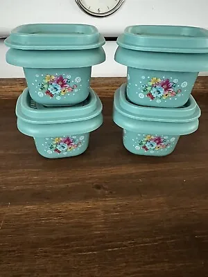 The Pioneer Woman Mini Food Storage Containers ~ Teal Blue ~ Set Of 4 ~ 4 Oz • $10