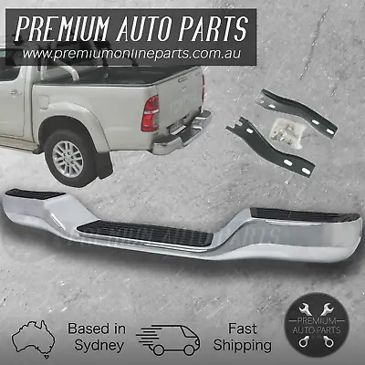 Rear Bumper Bar Step Chrome Suits Toyota Hilux SR SR5 4WD 2005-2015 (No Towbar) • $320