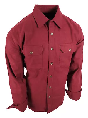Chamois Shirt Mens Flannel Thick Rugged Work Stretch Button Pocket True Fit • $26.95