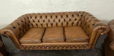 Chesterfield Three Seater Sofa Nice Classic Piece Lovely Rich Colour • £595