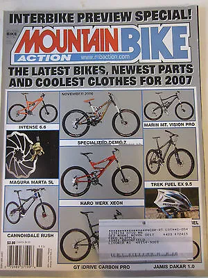 Mountain Bike Action Magazine November 2006 Intense 6.6 Magura Marta SL Connonda • $9.31