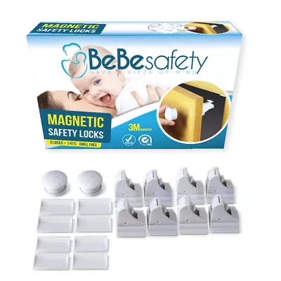 Magnetic Safety Cupboard Locks Baby Child Proof Cabinet Draws 4/8 Locks 1/2 Keys • £2.79