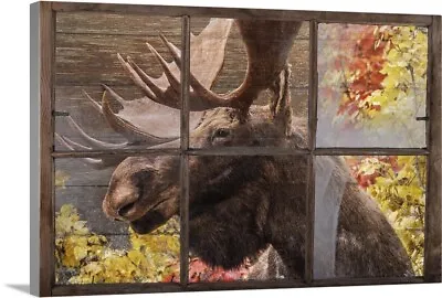 There's A Moose At The Window Canvas Wall Art Print Wildlife Home Decor • $49.99