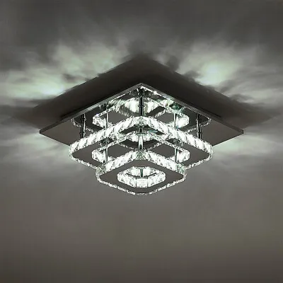 LED Crystal Ceiling Lights Pendant Chandelier Lamp Kitchen Living Room Fixture • £30.99