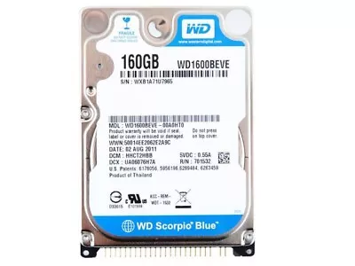 Western Digital 160GB 2.5  WD1600BEVE IDE ATA PATA LAPTOP HARD DRIVE SCORPIO • £34.30