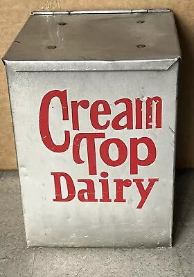 Vintage Insulated Front Porch Metal Milk Box - CREAM TOP DAIRY - Lancaster PA • $120