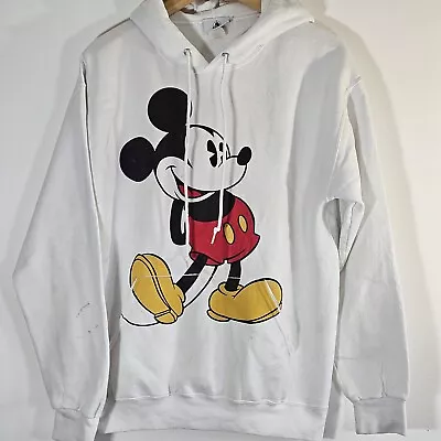 Vintage 90s Mickey Mouse White Hoodie Size Medium • £0.99