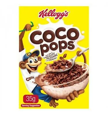 KELLOGGS COCO POPS INDIVIDUAL PORTIONS 35GM X 30 PACKS - FREE POST • $39.99