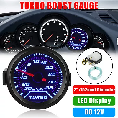 $16.48 • Buy Universal 2  52mm Digital Boost Gauge 0-35 PSI Pressure Turbo Meter Smoked Face