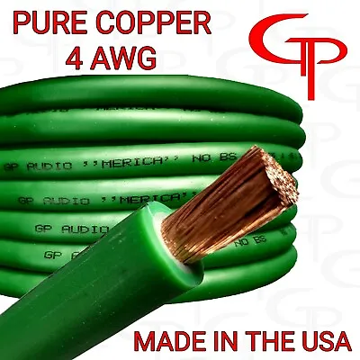 5 Ft TRUE AWG 4 Gauge OFC COPPER GREEN Power Wire Ground Cable GP Car Audio • $17.99