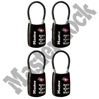 $30.75 • Buy Master Lock 30mm Combination TSA Luggage Lock – 4 Pack - BLACK; Approved