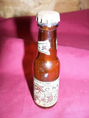 Old Mini 4  Paper Label Acme Beer Bottle Vintage Collectible Small Little Tiny • $19.95