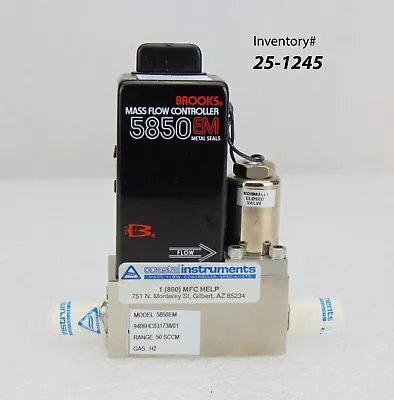 $300 • Buy Brooks 5850EM Mass Flow Controller 50 SCCM H2 *used Working 