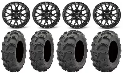 ITP Hurricane 14  Wheels Black 27  Mud Lite XL Tires Kawasaki Brute Force IRS • $1158.18