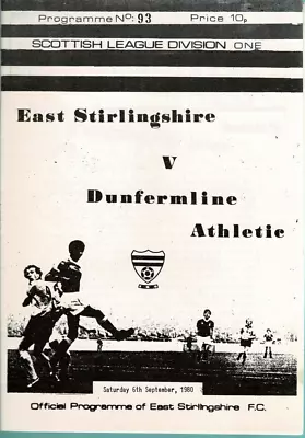 East Stirlingshire Stirling V Dunfermline Athletic 06 Sep 1980 League • £1.49