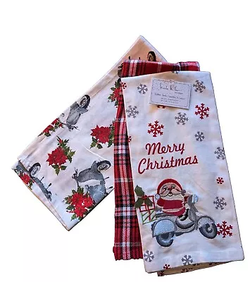 Nicole Miller Kitchen Towels Set Of 3 Christmas Holiday Large • $24.90