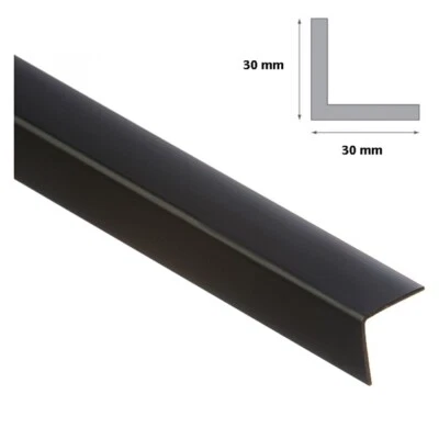 £11.99 • Buy PVC Corner Angle Trim Black Plastic Corner 90 Degree Angle Trim 2x1METRE 30x30mm