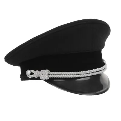 £45.95 • Buy WW2 German Allgemeine Officer Visor Cap Without Insignia - Black Piping