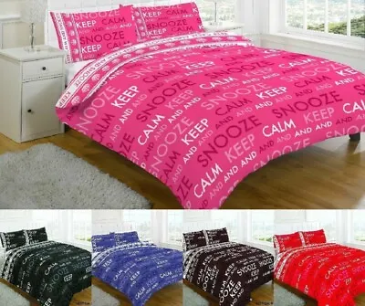 Romantic Keep Calm Duvet Set - Cover + Pillow Cases - Poly Cotton Bedding Set • £13.99