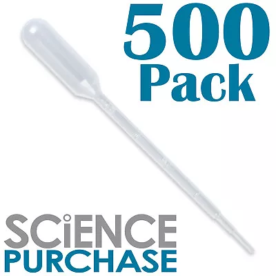 500 Pack Plastic Transfer Pipettes Graduated To 1mL 0.25mL Graduation • $19.99