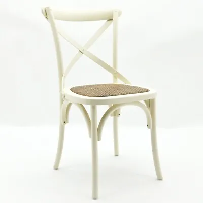 Cream Dining Chairs Oak Wooden Chairs Cross Back Dining Chairs • £89.99
