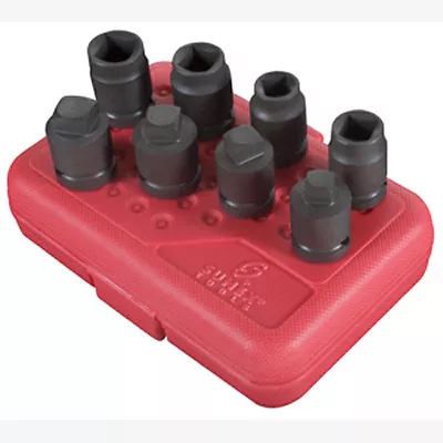 Sunex 2841 1/2  Dr. 8 Pc. Drain/Pipe Plug Impact Socket Set • $66.57