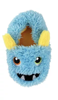 Wonder Nation Infants Boys Monster Slippers House Shoes Size 4 Blue Yellow NEW • $6.88